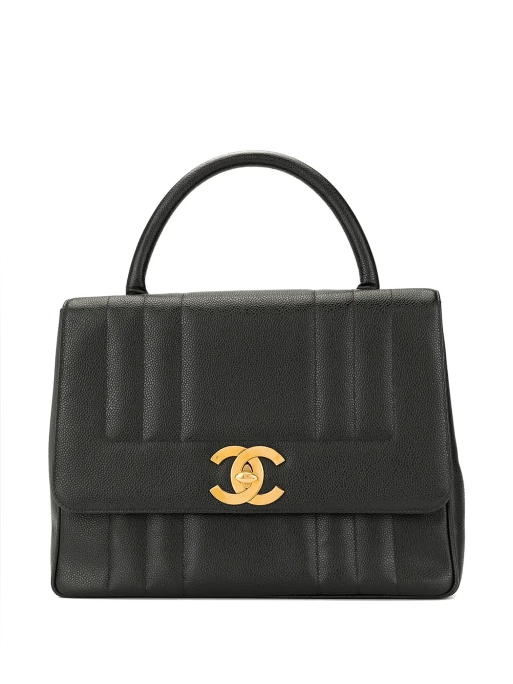 Authentic CHANEL vintage caviar leather top handle Kelly satchel bag - Picture 1 of 16